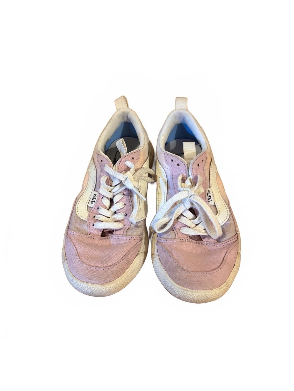 Vans Pink and White Pastel Low-Top Sneakers Size 6.5
